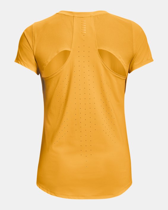 Women's UA Iso-Chill 200 Laser T-Shirt, Yellow, pdpMainDesktop image number 6